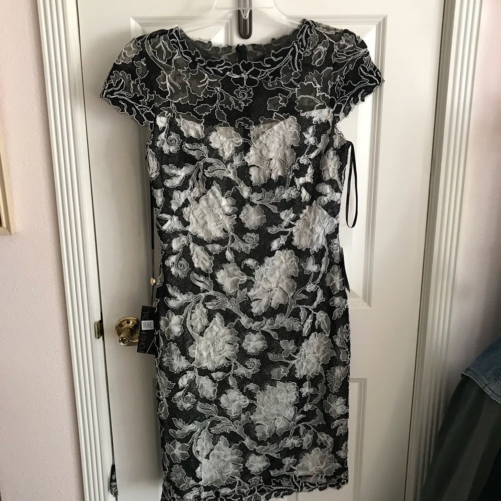 Tadashi shoji black and white dress
